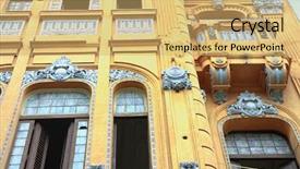  Presentation with classic ornaments - Slides enhanced with beatiful bulding facade in yellow with classic ornaments in old havana background and a yellow colored foreground