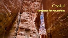  Presentation with cave - Colorful presentation design enhanced with beatiful carvings of a house on cave in jordan backdrop and a tawny brown colored foreground