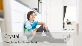  Presentation with hotel kitchen - Cool new theme with beatiful kitchen in hotel apartment backdrop and a light gray colored foreground