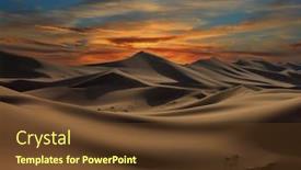  Presentation with landscape desert - Cool new slides with beatiful-landscape-with-dramatic-sunset backdrop and a tawny brown colored foreground