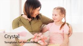  Presentation with mothers day - Slide set featuring beatiful mom likes opening nice background and a lemonade colored foreground