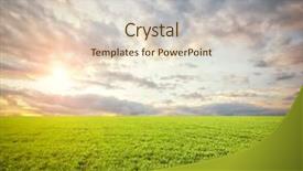  Presentation with sun - Slides with beatiful morning field with bright background and a lemonade colored foreground