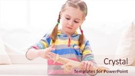  Presentation with old fashioned about history of wika - Presentation design featuring beatiful smiley girl playing background and a lemonade colored foreground