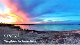  Presentation with summer holiday - Beautiful presentation featuring beatiful sunny beach day backdrop and a dark gray colored foreground