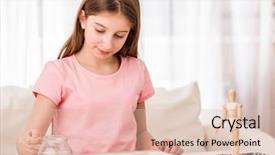  Presentation with watercolor - Beautiful PPT theme featuring beatiful teen girl drawing backdrop and a lemonade colored foreground