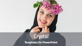  Presentation with crown of thorns - PPT layouts featuring beatiful woman with flower crown background and a  colored foreground