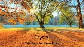  Presentation with autumn morning - PPT theme with beatifull morning sunrays in late background and a gold colored foreground