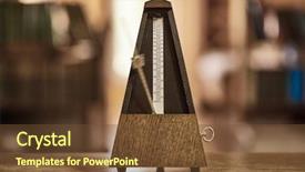  Presentation with classic - PPT layouts enhanced with beating time - classic metronome in a room background and a tawny brown colored foreground