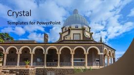  Presentation with sermon - Slides enhanced with beatitudes sea of galilee background and a light blue colored foreground