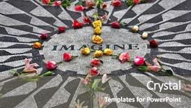  Presentation with tribute - Presentation theme having beatles - imagine mosaic tribute to john background and a gray colored foreground