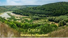  Presentation with nature - Amazing PPT theme having beatuful-nature-landscape-near-kitaygorod backdrop and a tawny brown colored foreground