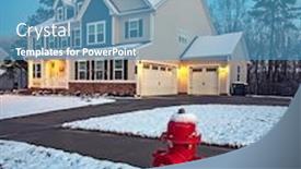  Presentation with fire red - PPT theme consisting of beauiful-house-and-red-fire background and a teal colored foreground