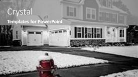  Presentation with fire red - PPT theme featuring beauiful-house-and-red-fire background and a gray colored foreground