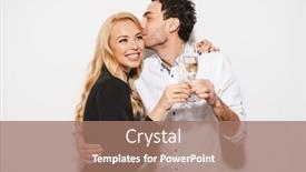  Presentation with young happy couple - Slides enhanced with beauitufl-young-happy-smartly-dressed background and a coral colored foreground