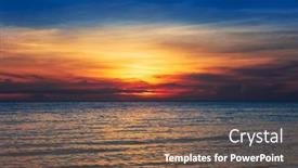  Presentation with sunset - Cool new slide deck with beauteous-red-sunset-over backdrop and a violet colored foreground