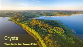  Presentation with park - PPT theme with beautful-peninsula-between-lakes-niedrava background and a tawny brown colored foreground