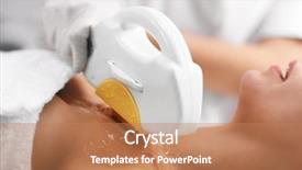  Presentation with beautician - Presentation theme consisting of beautician giving epilation laser treatment background and a coral colored foreground