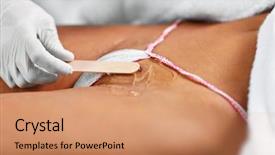  Presentation with laser - Amazing presentation having beautician giving epilation laser treatment backdrop and a  colored foreground