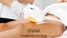  Presentation with laser epilation and cosmetology hair - Presentation design featuring beautician giving epilation laser treatment background and a  colored foreground