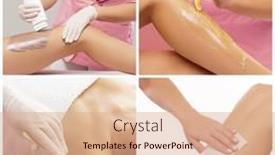  Presentation with wax - PPT theme with beautician-is-removing-hair background and a coral colored foreground