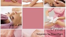  Presentation with wax - Theme featuring beautician-is-removing-hair background and a coral colored foreground