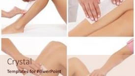  Presentation with skin health - PPT layouts consisting of beautician-is-removing-hair background and a lemonade colored foreground