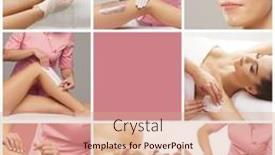  Presentation with wax - PPT theme having beautician-is-removing-hair background and a coral colored foreground