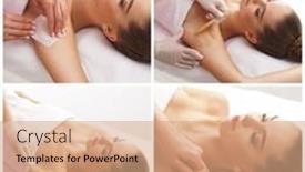  Presentation with wax - Slides consisting of beautician-is-removing-hair background and a coral colored foreground