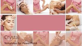  Presentation with skin health - PPT layouts enhanced with beautician-is-removing-hair background and a coral colored foreground