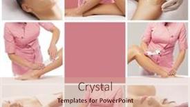  Presentation with skin health - Slide set with beautician-is-removing-hair background and a coral colored foreground