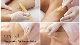  Presentation with skin health - Slide deck consisting of beautician-is-removing-hair background and a coral colored foreground