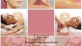  Presentation with wax - Slide deck with beautician-is-removing-hair background and a coral colored foreground