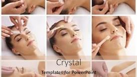  Presentation with wax - Slides with beautician-is-removing-hair background and a coral colored foreground