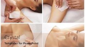  Presentation with skin health - Slides having beautician-is-removing-hair background and a coral colored foreground