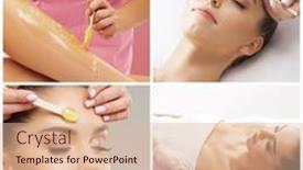  Presentation with skin health - Presentation theme consisting of beautician-is-removing-hair background and a lemonade colored foreground