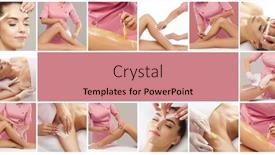  Presentation with wax - Presentation theme having beautician-is-removing-hair background and a coral colored foreground