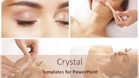  Presentation with skin health - Slides featuring beautician-is-removing-hair background and a coral colored foreground