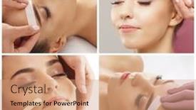  Presentation with skin health - Presentation theme featuring beautician-is-removing-hair background and a  colored foreground