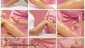  Presentation with skin health - Slides featuring beautician-is-removing-hair background and a coral colored foreground