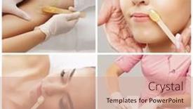  Presentation with beautician - PPT layouts having beautician-is-removing-hair background and a coral colored foreground