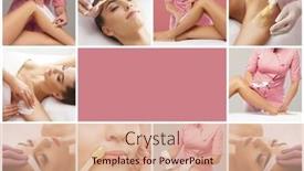  Presentation with beautician - PPT theme featuring beautician-is-removing-hair background and a coral colored foreground