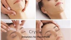  Presentation with wax - PPT theme consisting of beautician-is-removing-hair background and a coral colored foreground