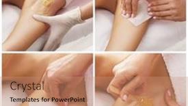  Presentation with wax - Slide deck enhanced with beautician-is-removing-hair background and a coral colored foreground