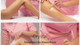  Presentation with skin health - PPT theme having beautician-is-removing-hair background and a  colored foreground