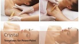  Presentation with skin health - Presentation theme featuring beautician-is-removing-hair background and a  colored foreground