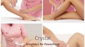  Presentation with beautician - Presentation featuring beautician-is-removing-hair background and a lemonade colored foreground