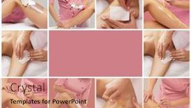  Presentation with wax - Presentation theme having beautician-is-removing-hair background and a coral colored foreground
