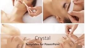  Presentation with skin health - Presentation enhanced with beautician-is-removing-hair background and a coral colored foreground