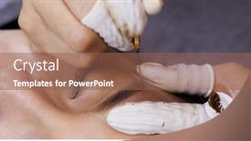  Presentation with brow - Cool new PPT theme with beautician specialist of permanent makeup backdrop and a violet colored foreground