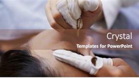  Presentation with brow - PPT theme consisting of beautician-specialist-of-permanent-makeup background and a tawny brown colored foreground